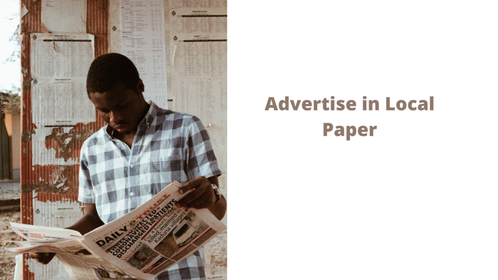 Advertise in Local Paper