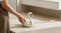 She Used A Ceramic Swan To Hide This Major Bathroom Eyesore