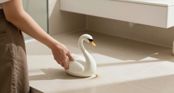 She Used A Ceramic Swan To Hide This Major Bathroom Eyesore