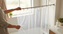 AmazerBath Shower Curtain Liner, 72X72 Clear Shower Curtain Liner, Waterproof Plastic Shower Liner, Cute Lightweight PEVA Shower Curtain For