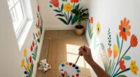 Her Sister Painted Flowers On Her Hallway Walls — Now It’s A Colorful Escape