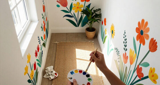 Her Sister Painted Flowers On Her Hallway Walls — Now It’s A Colorful Escape