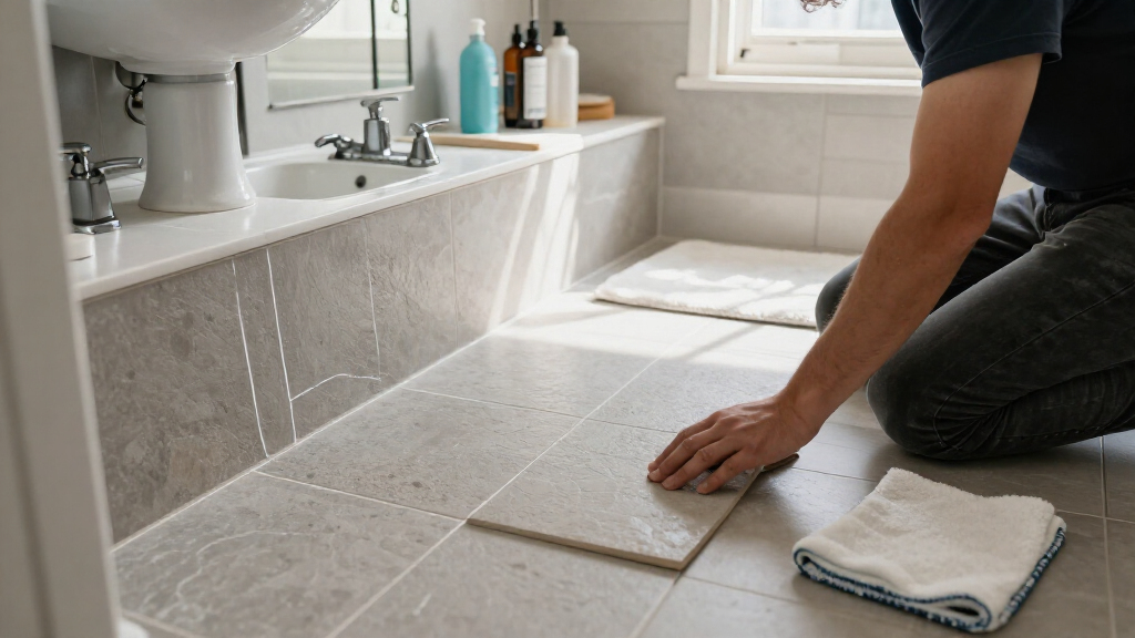 The Dunelm Adhesive Floor Tiles That Have Completely Transformed My Bathroom For £86
